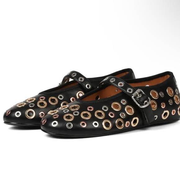 NWOT Faux Leather Ballet Flats in Black - Picture 5 of 8